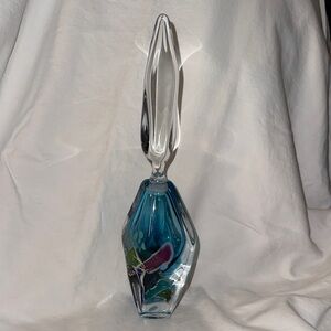 Source Unknown Glass Art Sculpture in Blue and Purple